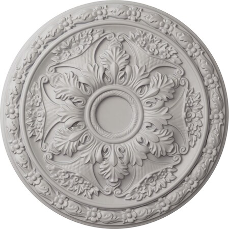 Ekena Millwork Baile Ceiling Medallion (Fits Canopies up to 3 1/4"), Hand-Painted Ultra Pure White, 20"OD x 1 5/8"P CM20BLUWF